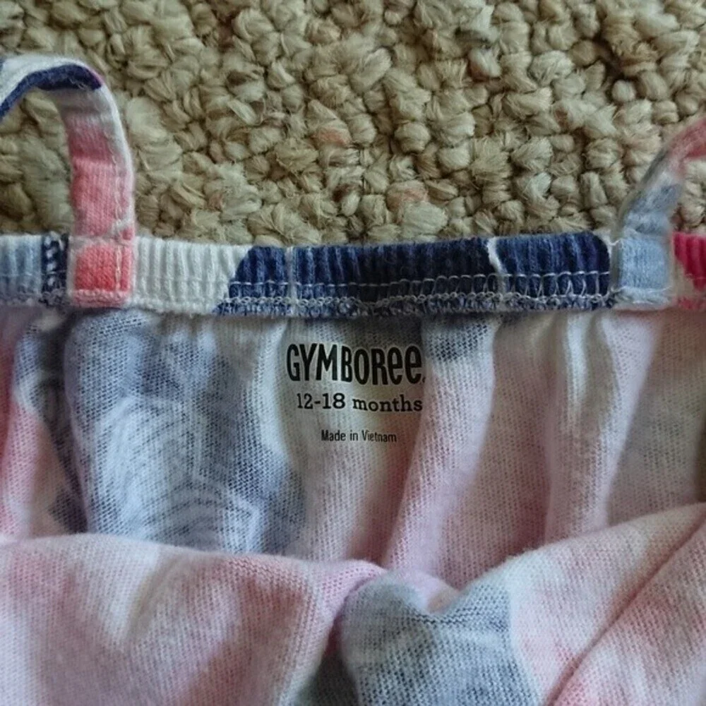 Gymboree Floral Print Sleeveless Dress in Pink White Blue 12-18M